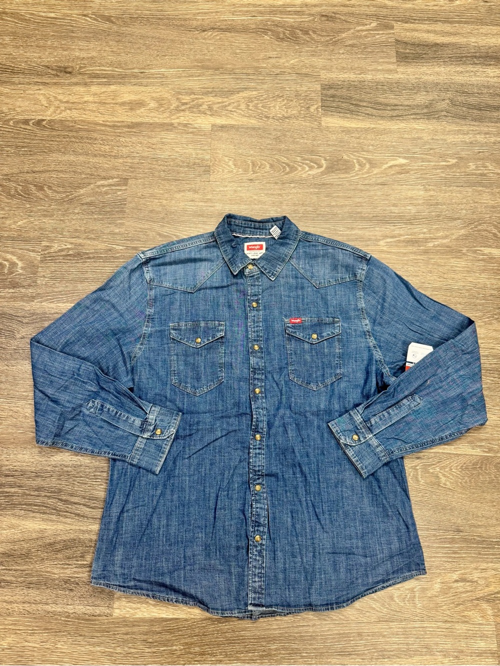 Wrangler Men’s XL Five Star Premium Denim Western Snap Shirt NWT